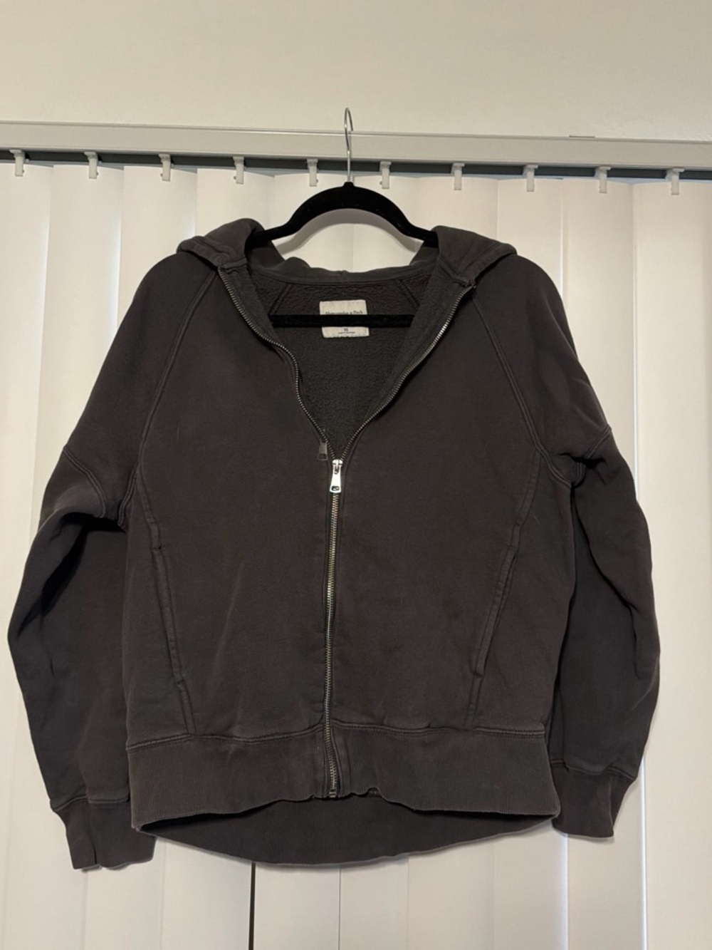 Abercrombie & Fitch Charcoal Gray Hooded Sweatshirt